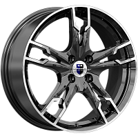 Литые диски Солар (КС875) 7.000xR17 4x100 DIA60.1 ET45 алмаз черный SK для Lada Aura