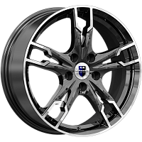 Литые диски Солар (КС875) 7.000xR17 5x100 DIA67.1 ET38 алмаз черный SK для Audi A1 Sportback